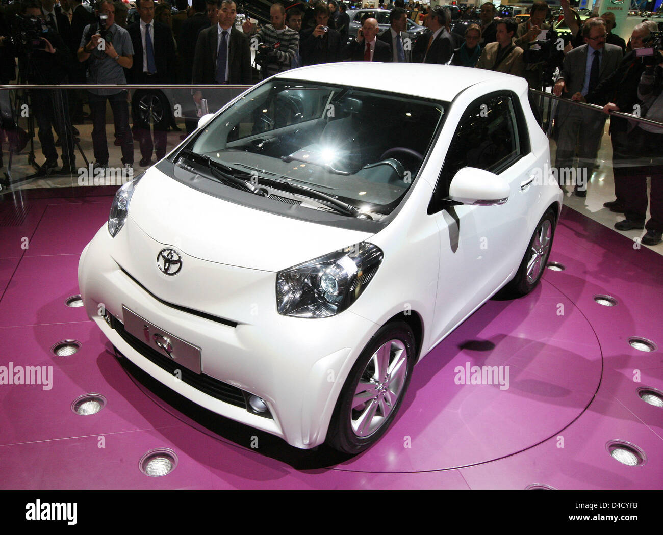 The new Toyota iQ is presented  on the press day of the 78th International Motor Show Geneva, Switzerland, 04 March 2008. Some 260 exhibitors from 30 nations showcase on 77,550 square metres their latest developments at the 78th International Motor Show Geneva running from 06 through 16 March. Photo: ULI DECK Stock Photo