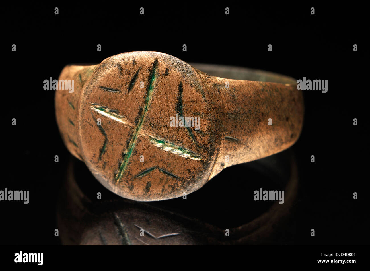 Bronze Roman Ring c20mm across Stock Photo