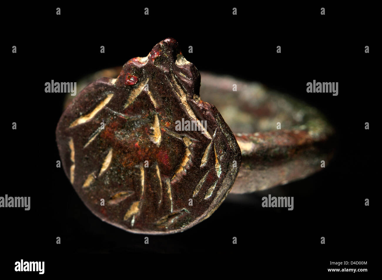 Bronze Roman Child's Ring c15mm across Stock Photo