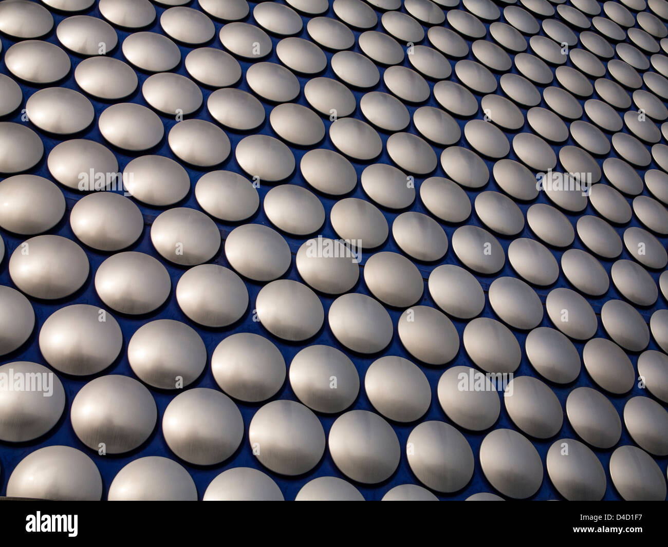 Detail of aluminium discs on the face of the Selfridges Building the Bullring Birmingham UK Stock Photo