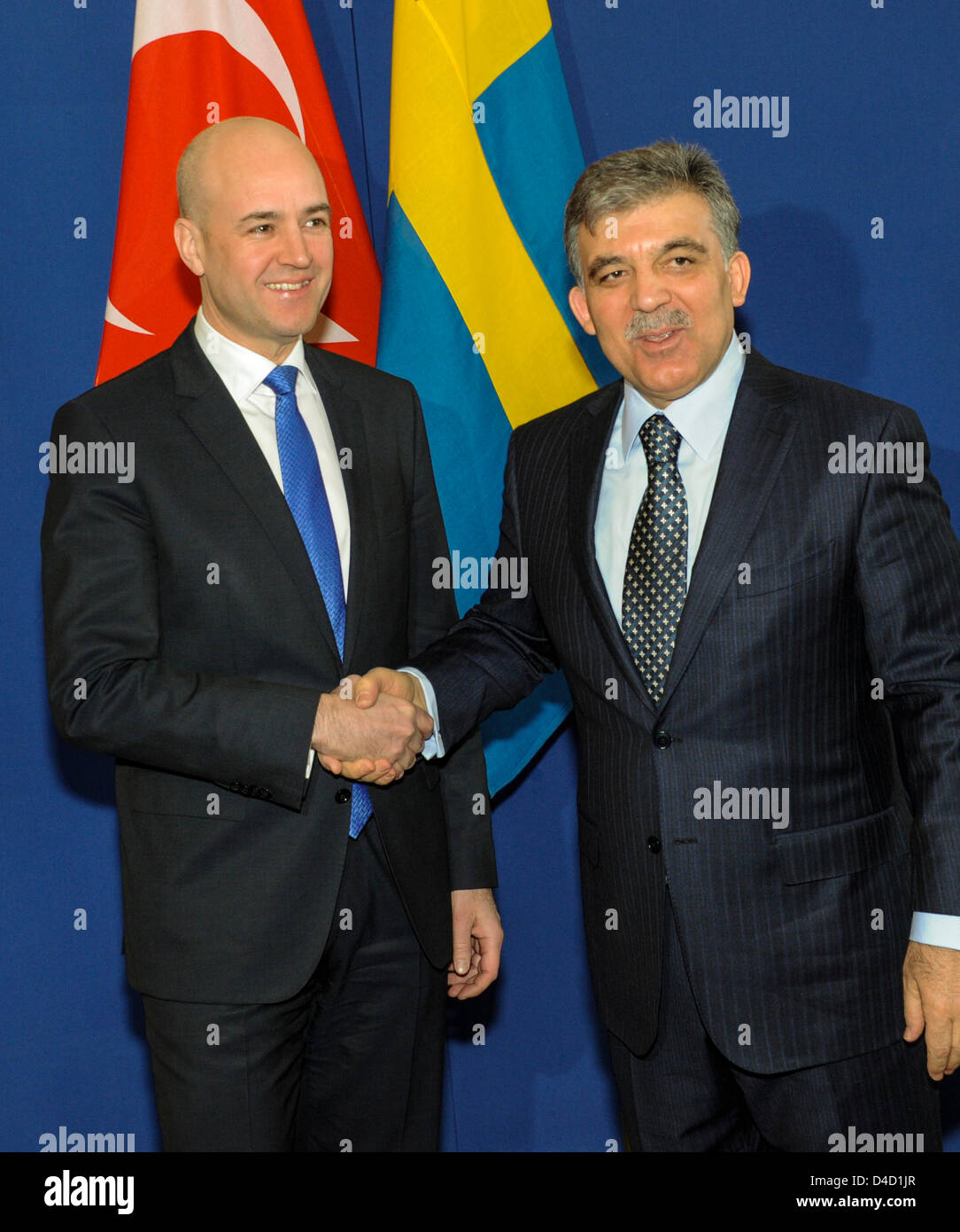 Stockholm, Sweden. 12th March 2013. State visit by President Dr Abdullah Gül of Turkey - In the picture  the President meets Prime Minister Fredrik Reinfeldt-  Credit:  Rolf Adlercreutz / Alamy Live News Stock Photo