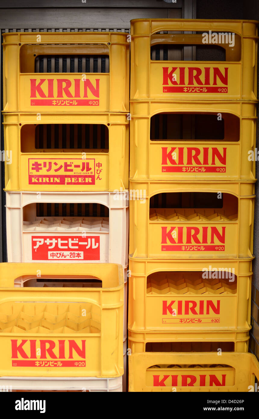 Kirin beer crates. Stock Photo