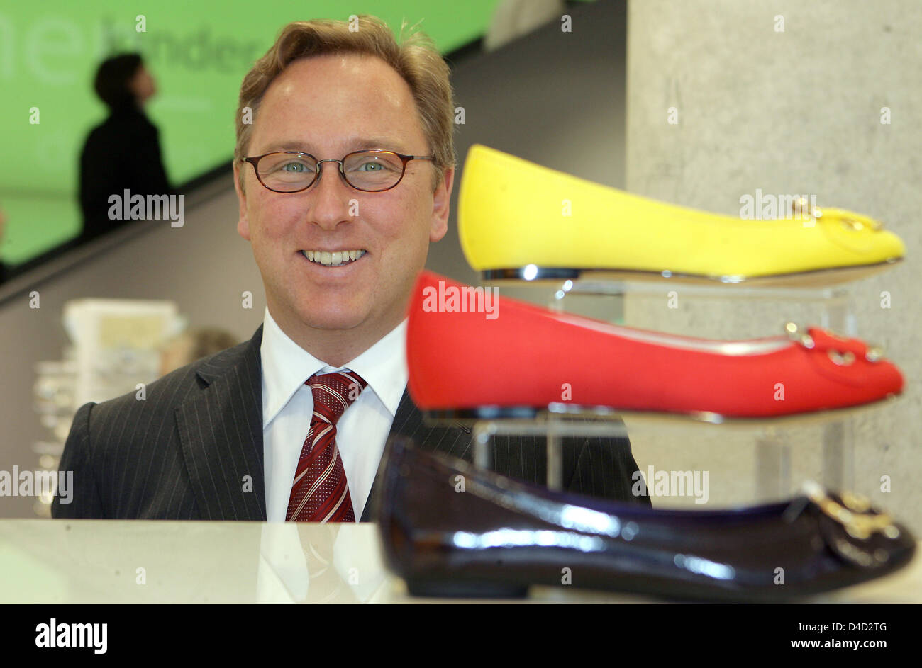The CEO of shoe group Deichmann, Heinrich Deichmann is pictured in a Deichmann store in Essen, Germany, 10 March 2008. Deichmann announced the company's business figures at the balance press conference.