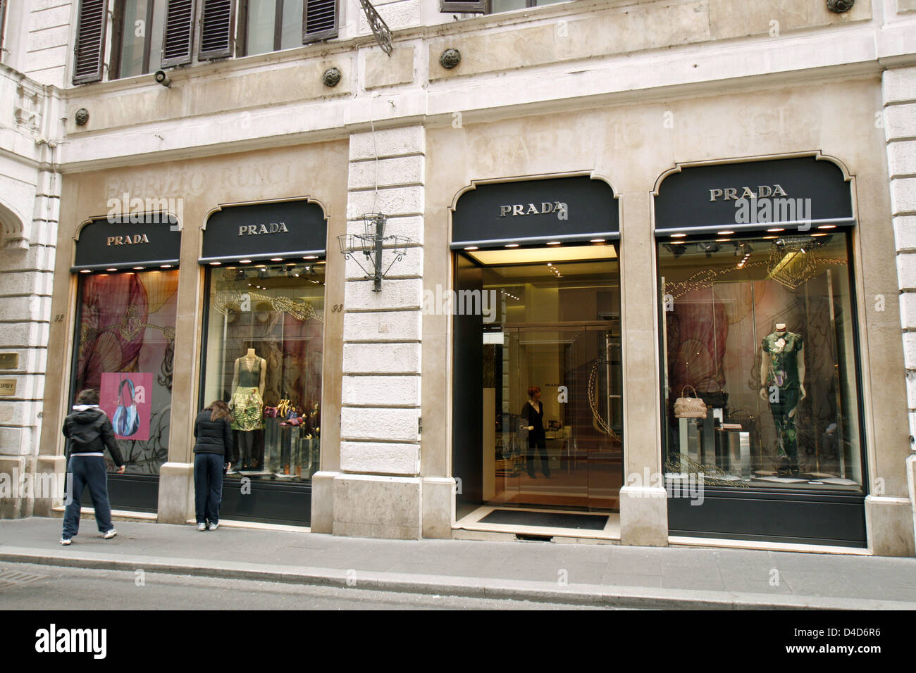 The picture shows a Prada store in Rome, Italy, 17 February 2008. Photo:  Lars Halbauer Stock Photo - Alamy