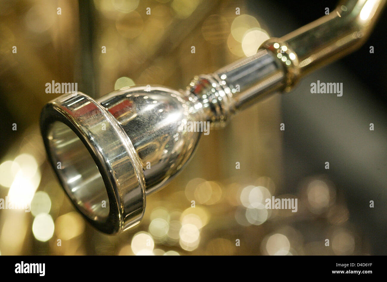 The embouchure of a trombone pictured at the Frankfurt Music fair in