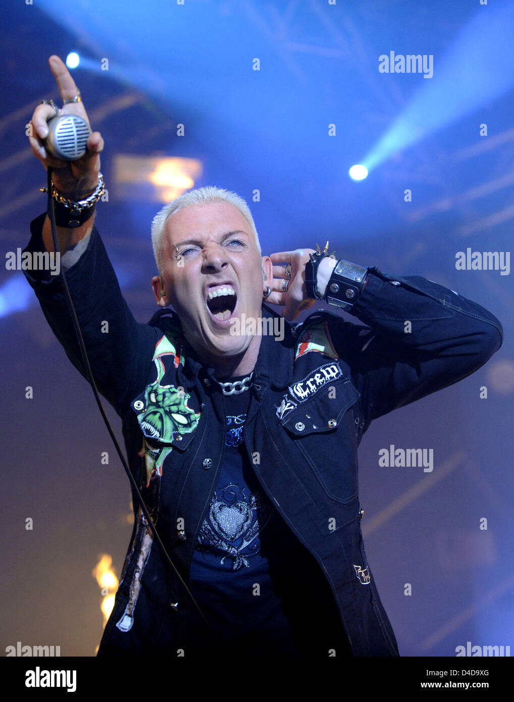 H.P. Baxxter, frontman of the German techno band Scooter, performs at the concert at Columbiahalle in Berlin, Germany, 06 April 2008. In 2007, Scooter had their 20th ten hit in