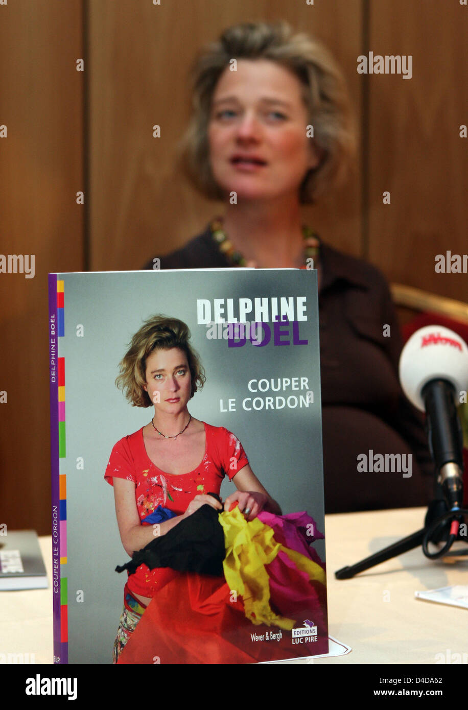 Delphine Boel is pictured during the presentation of her book 'De navelstreng doorknippen' ('To cut the umbilical cord') in Bruxelles, Belgium, 09 April 2008. She claims to be the daughter of Albert II of Belgium and Sybille, Baroness de Selys Longchamps. Although King Albert does not acknowledge her as his daughter, Boel's paternity link with the King is often reported as a fact b Stock Photo