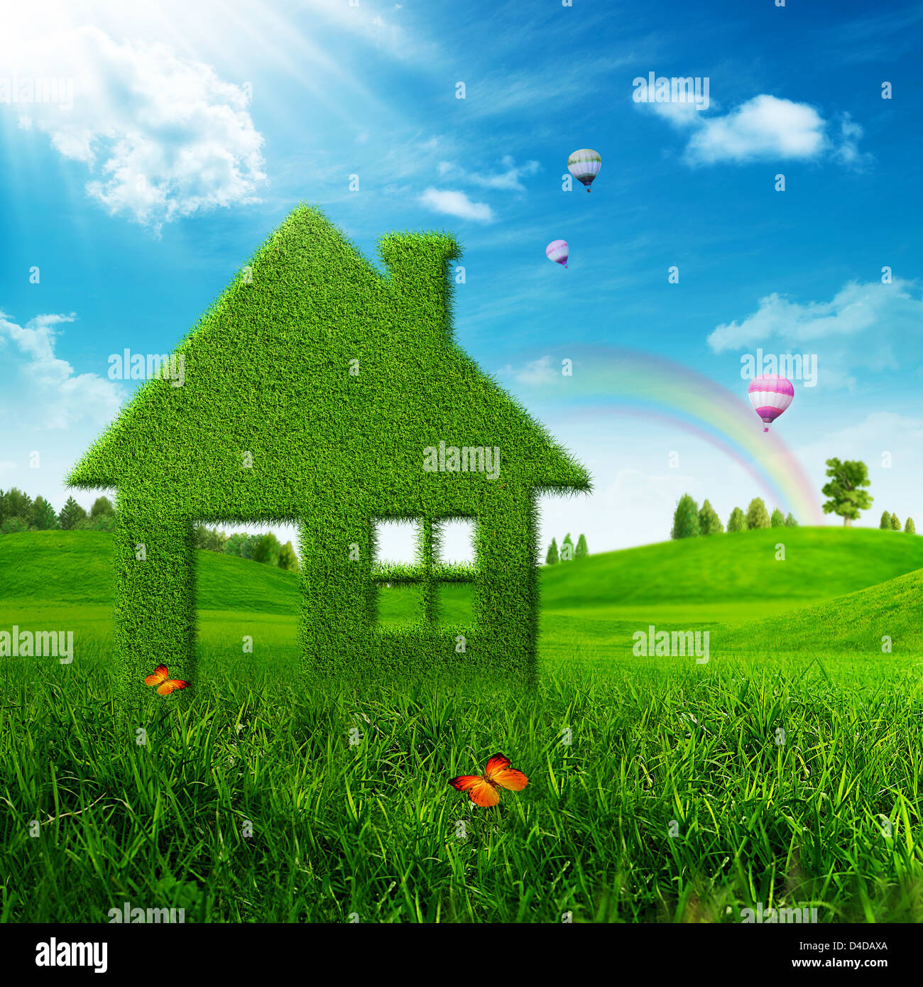 Eco House. Abstract environmental backgrounds Stock Photo - Alamy