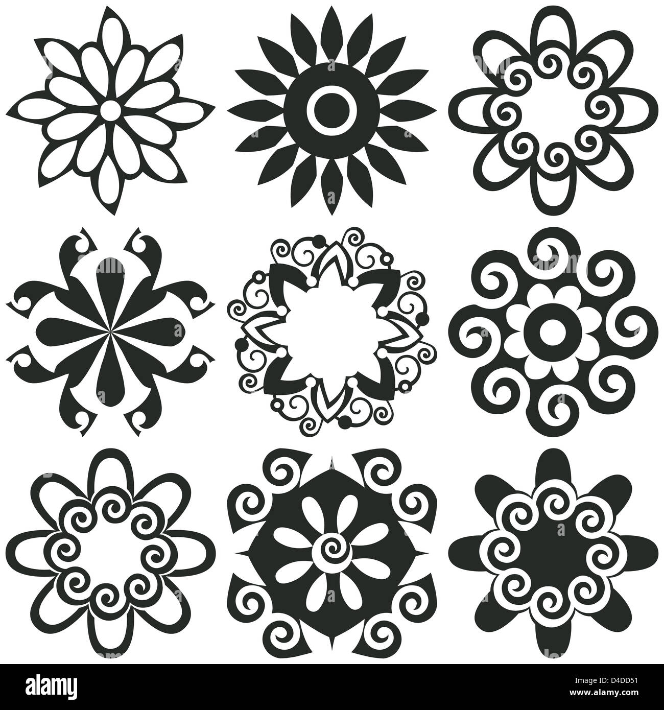 Repeating pattern of floral elements hi-res stock photography and ...