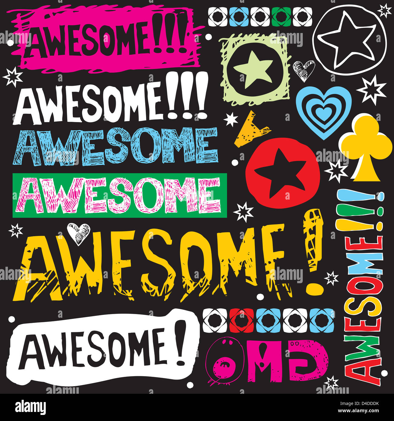 hand drawn design elements, crazy doodle set Stock Photo - Alamy