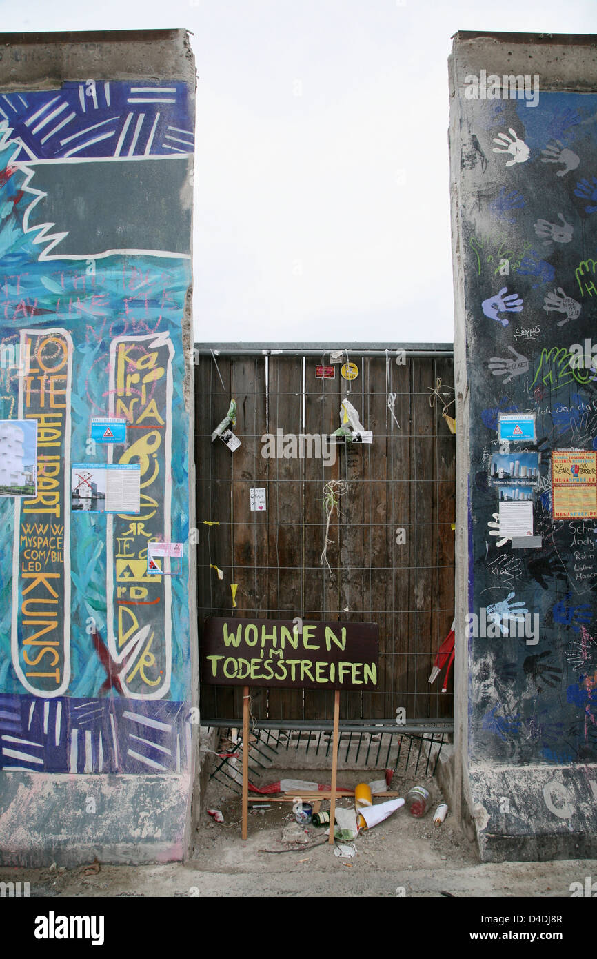 East-Side-Gallery, Berlin, Germany, partly destroyed in march 2013 for new buildings Stock Photo