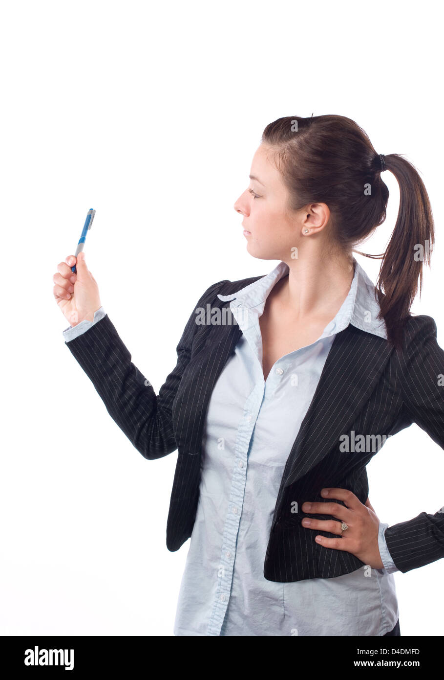 Business woman portrait isolated on white Stock Photo - Alamy