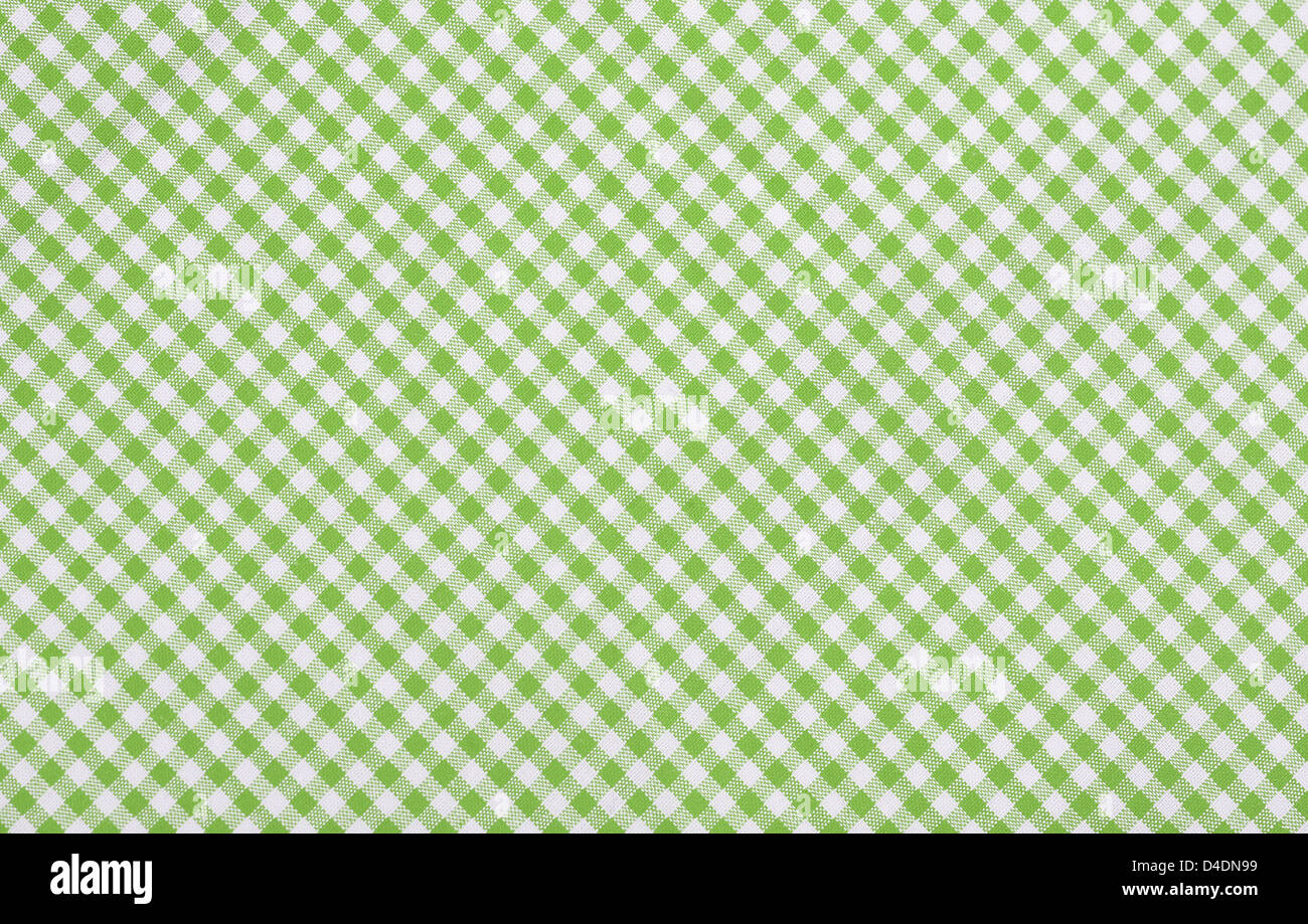 green checkered fabric closeup , tablecloth texture Stock Photo Alamy