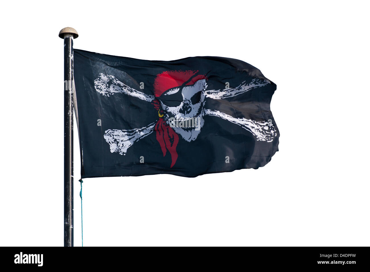 Jolly Roger Skull and Crossbones Flag Stock Photo