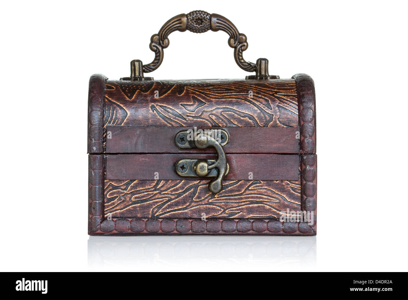 Wooden treasure chest over a white background Stock Photo - Alamy