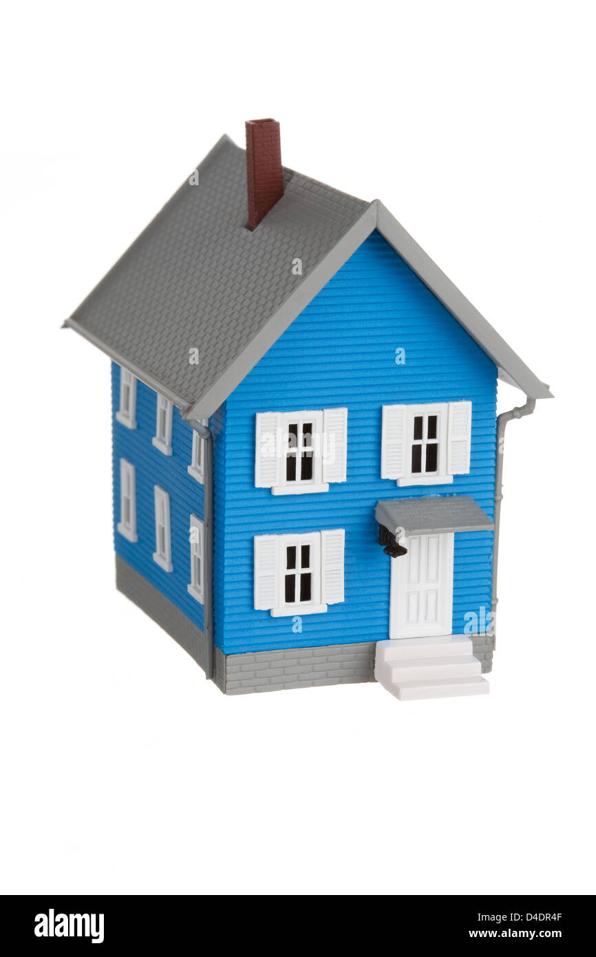 Model house isolated on white background Stock Photo - Alamy