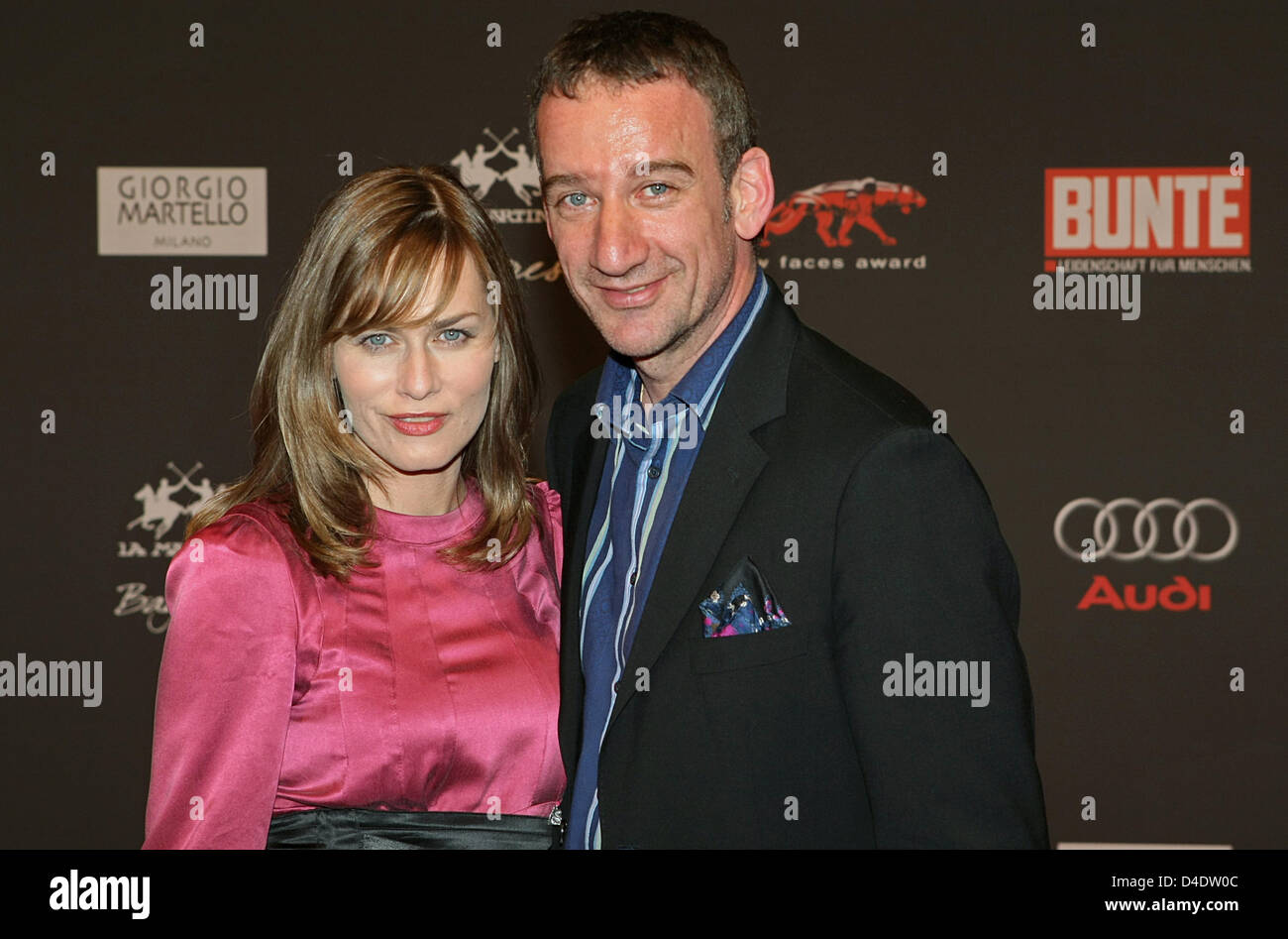 German actress Gesine Cukrowski and her colleague Heio von Stetten arrive at the presentation of the tenth New Faces Award in Berlin, Germany, 24 April 2008. The New Faces Award recognises creative offspring actors. Photo: Soeren Stache Stock Photo