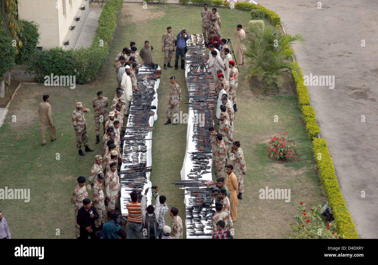 Rangers officials show seized weapons that recovered from different