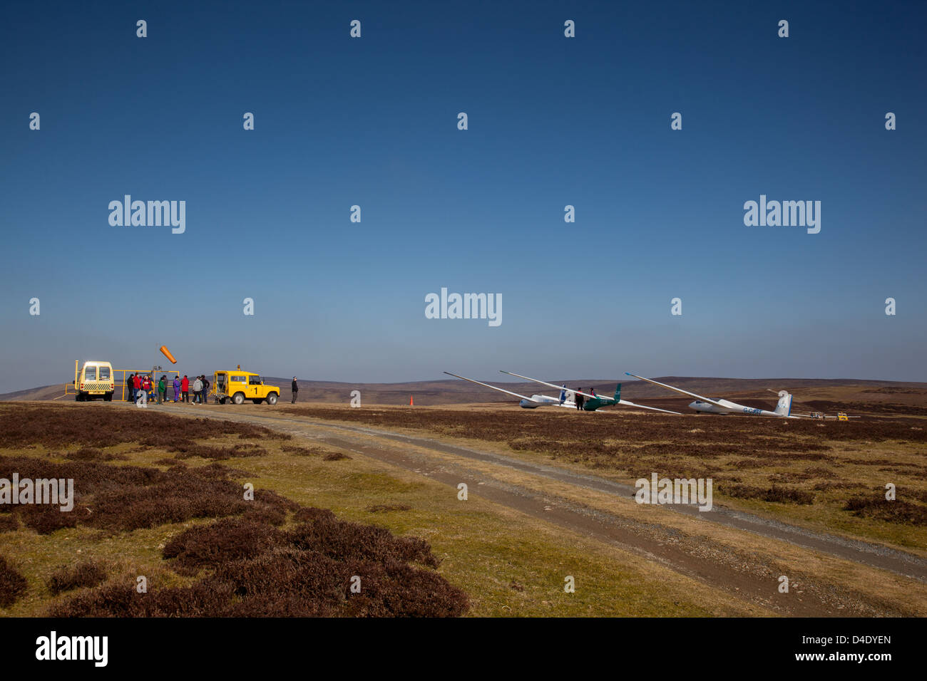 Gliders on the Long Mynd near the Midland Gliding Club, Church Stretton