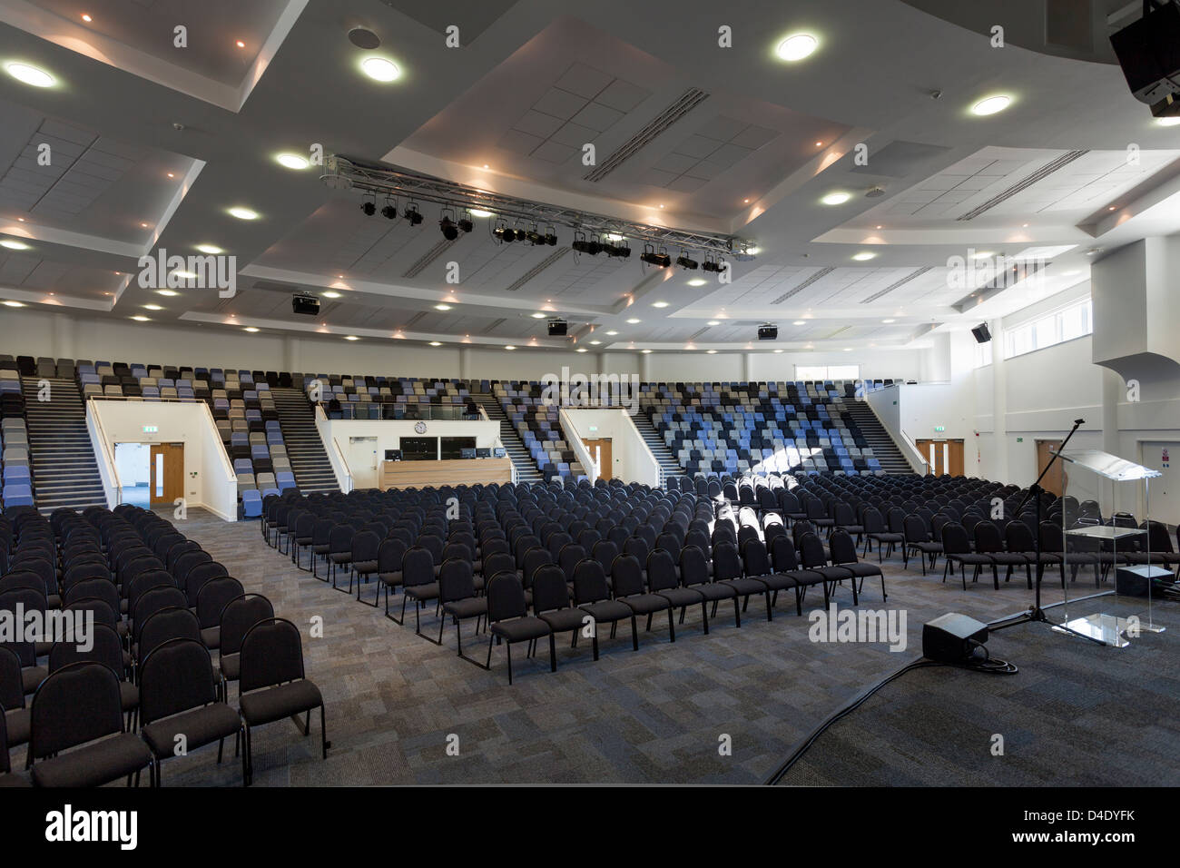 Kings Community Church modern church to hode 1200 people with tiered seating Stock Photo