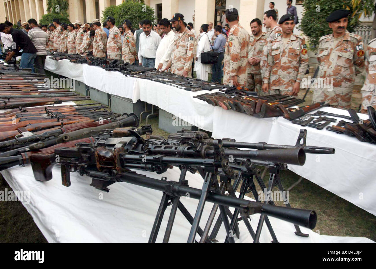 Rangers officials show seized weapons that recovered from different