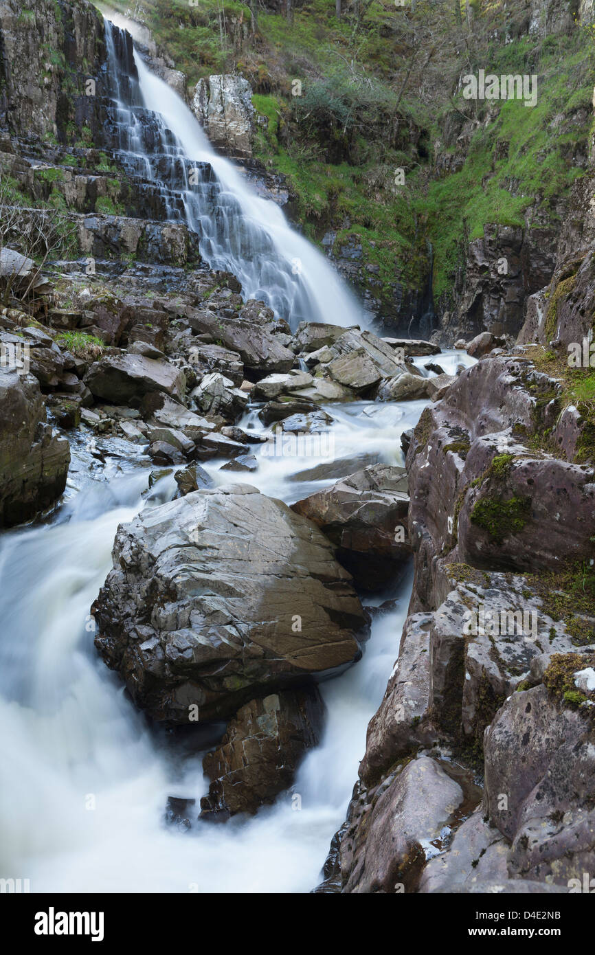 Gain Waterfall, Coed y Brenin, Snowdonia National Park Stock Photo