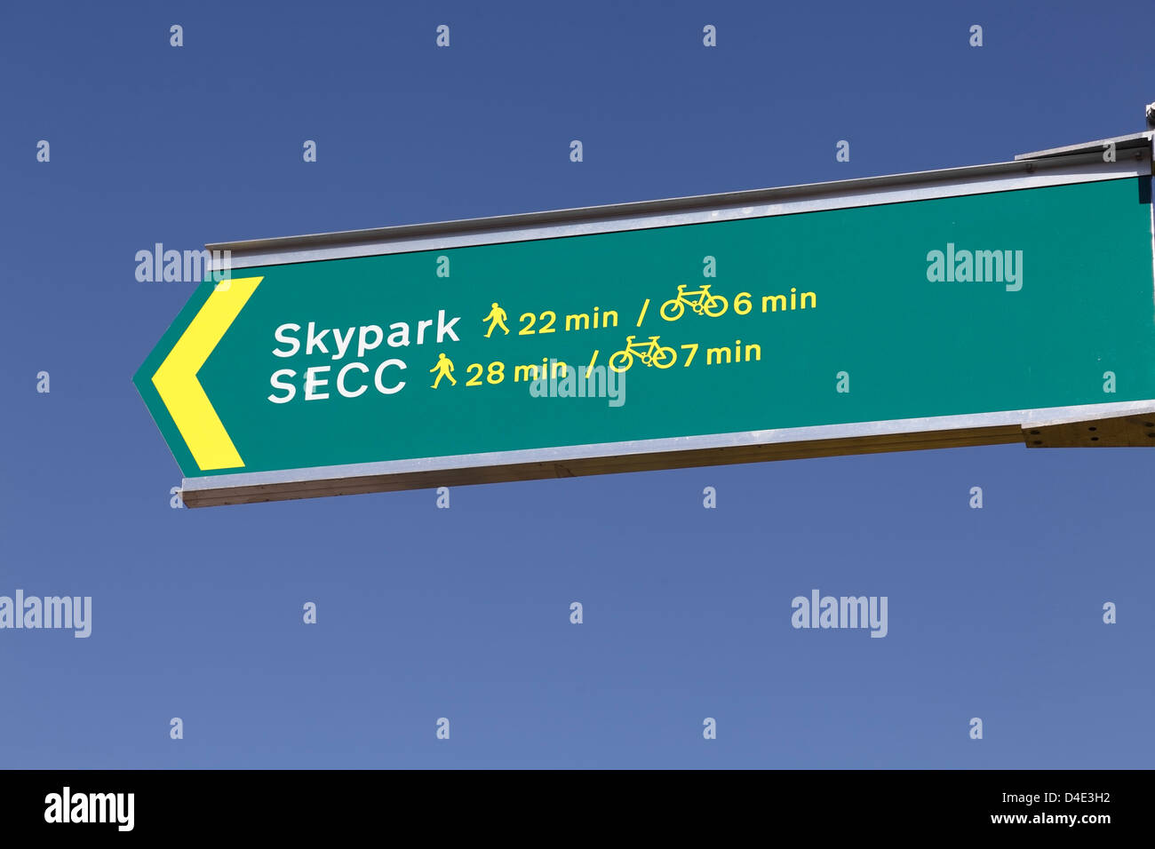 Directions and timings to Skypark and SECC buildings for pedestrians