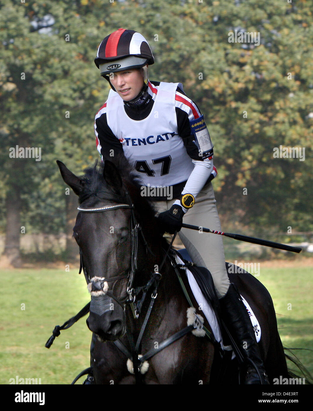 British Zara Philips, daughter of the Princess Royal, rides her horse  Tallyho Sambucca during the Military Riding Tournament in Boekelo,  Enschede, Netherlands, 11 October 2008. Photo: Patrick van Katwijk Stock  Photo - Alamy