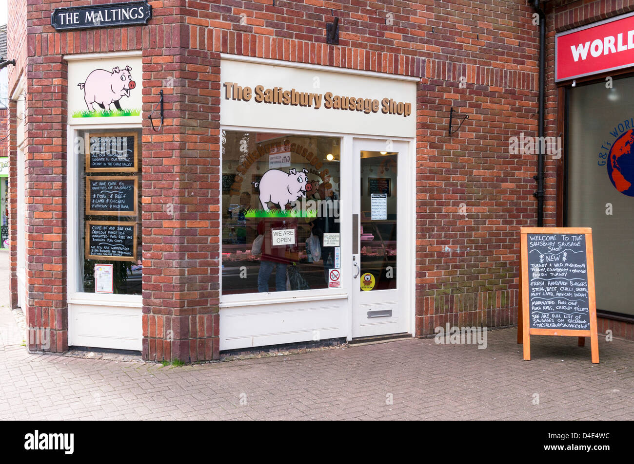 Salisbury Sausage Shop. Specialist sausage maker and retailer Stock Photo Alamy