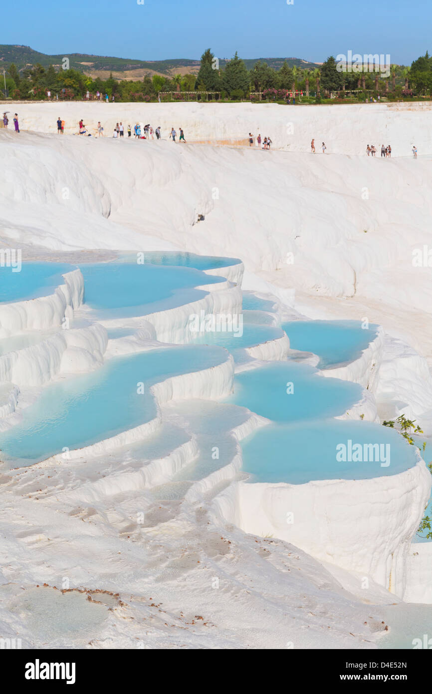 The white travertine limestone terraces and pools pamukkale is known as