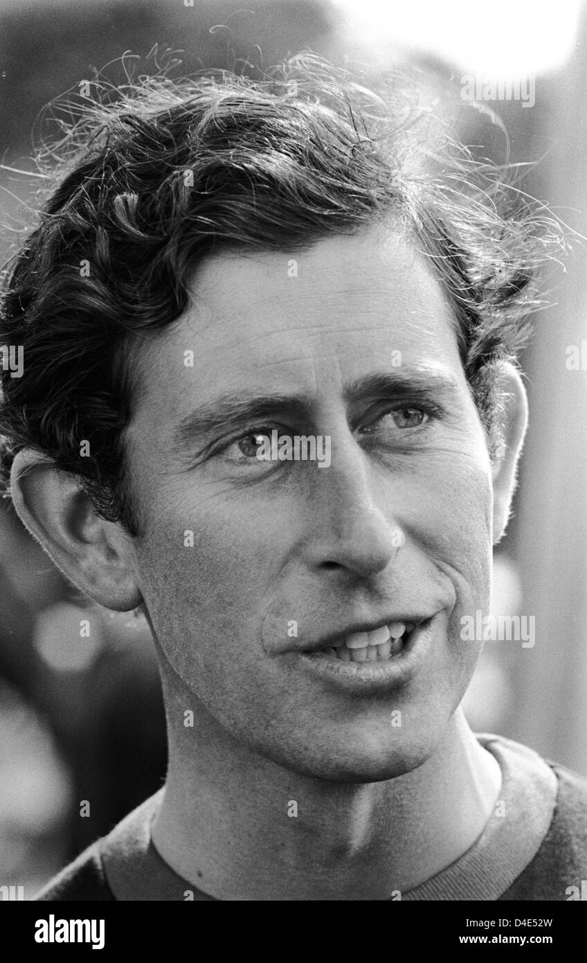 Prince Charles portrait playing Polo at the Ham Polo Club Surrey, UK 1980s. 1981 HOMER SYKES Stock Photo