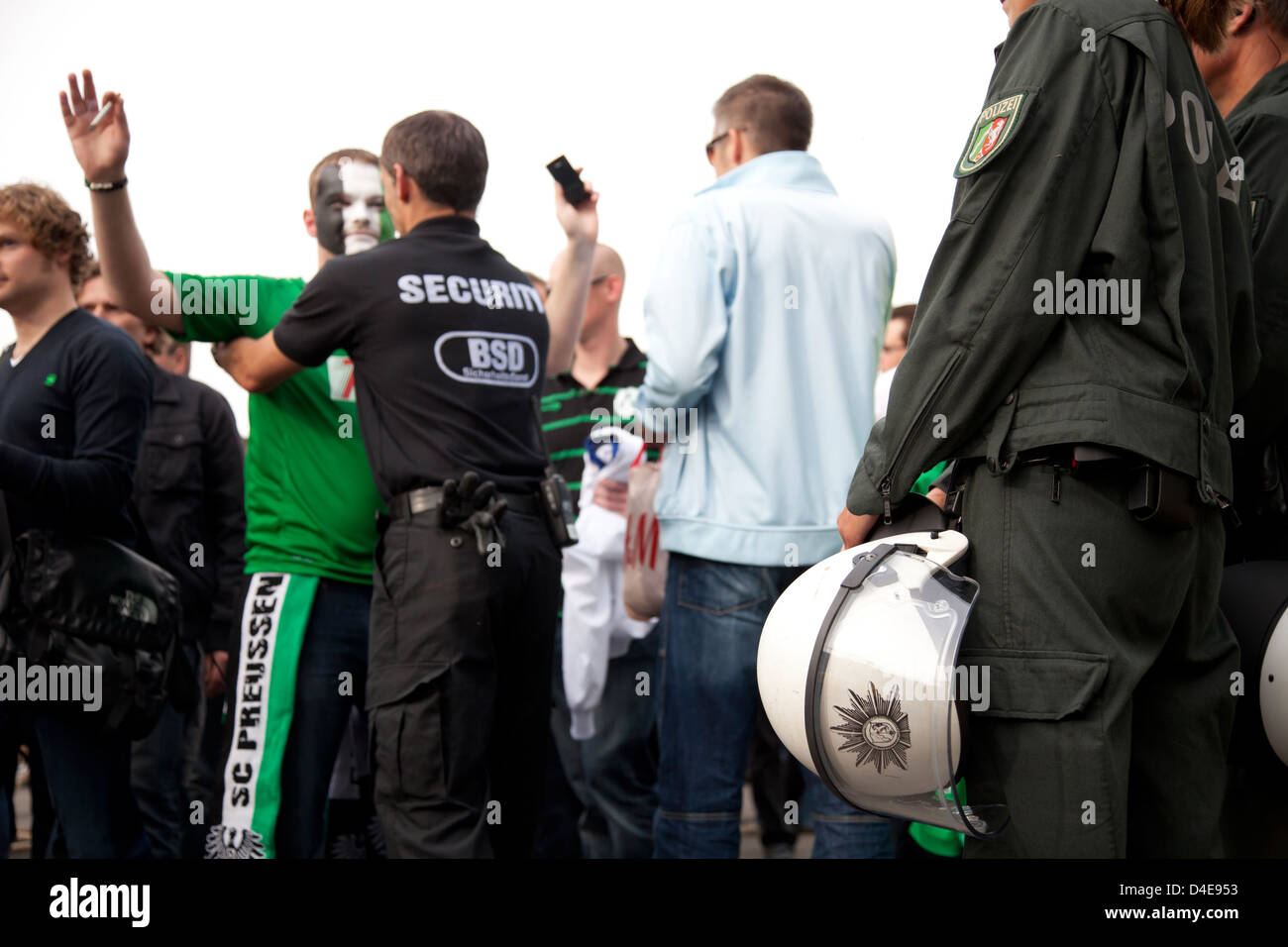 Muenster, Germany, police intervention in football stadium Stock Photo