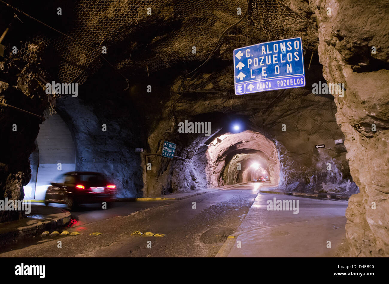 Mexico, Guanajuato, Guanajuato, Traffic in subterranean tunnels Stock