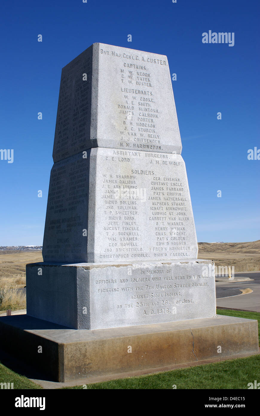 Little Bighorn Battlefield National Monument. Stock Photo