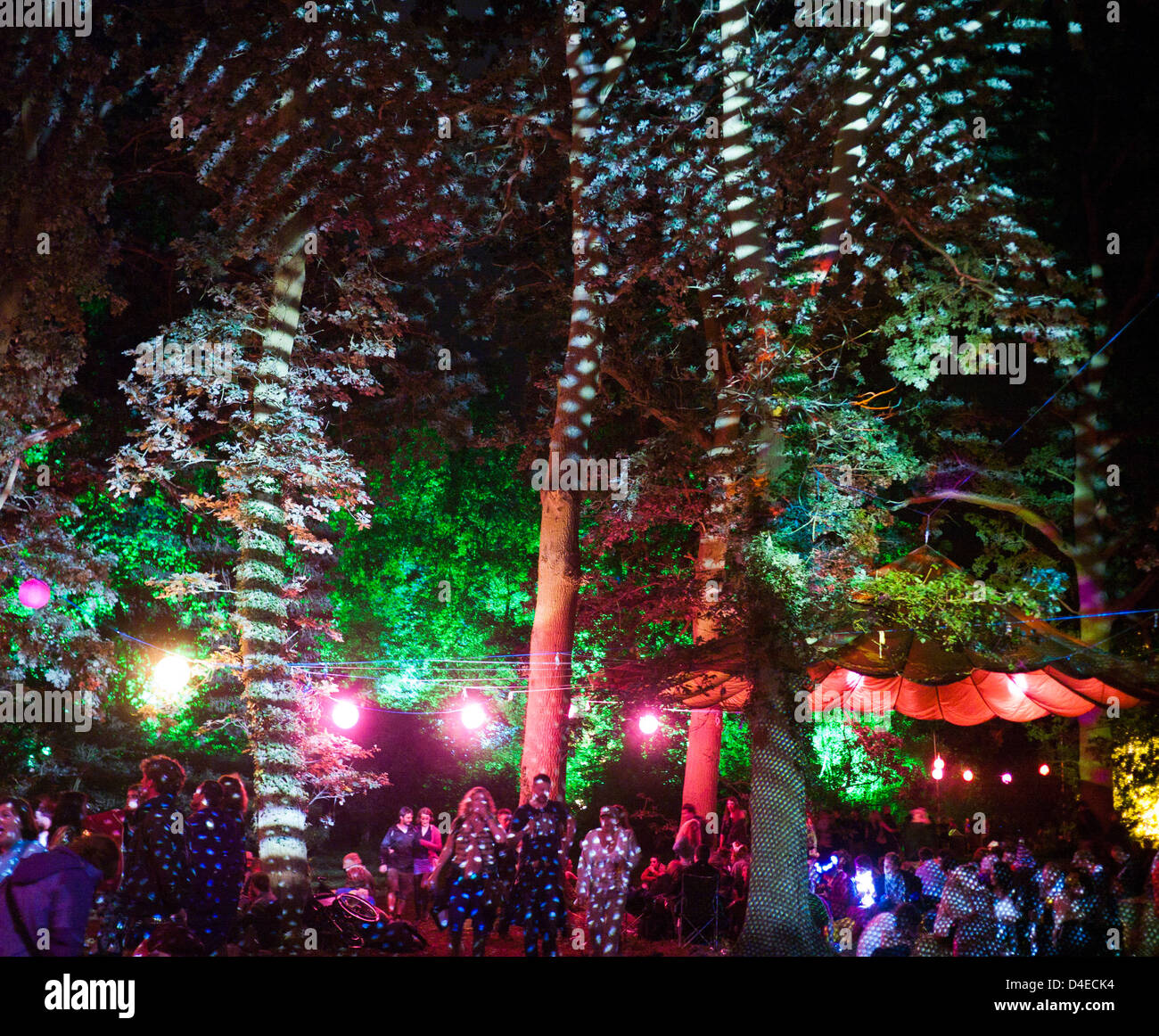 The enchanted forest at Shambala festival Stock Photo