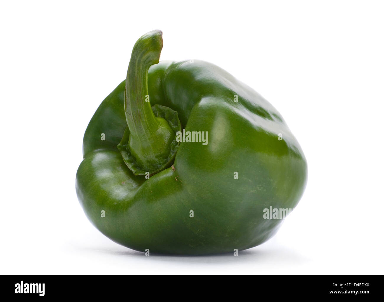 Raw green pepper vegetable isolated on white Stock Photo