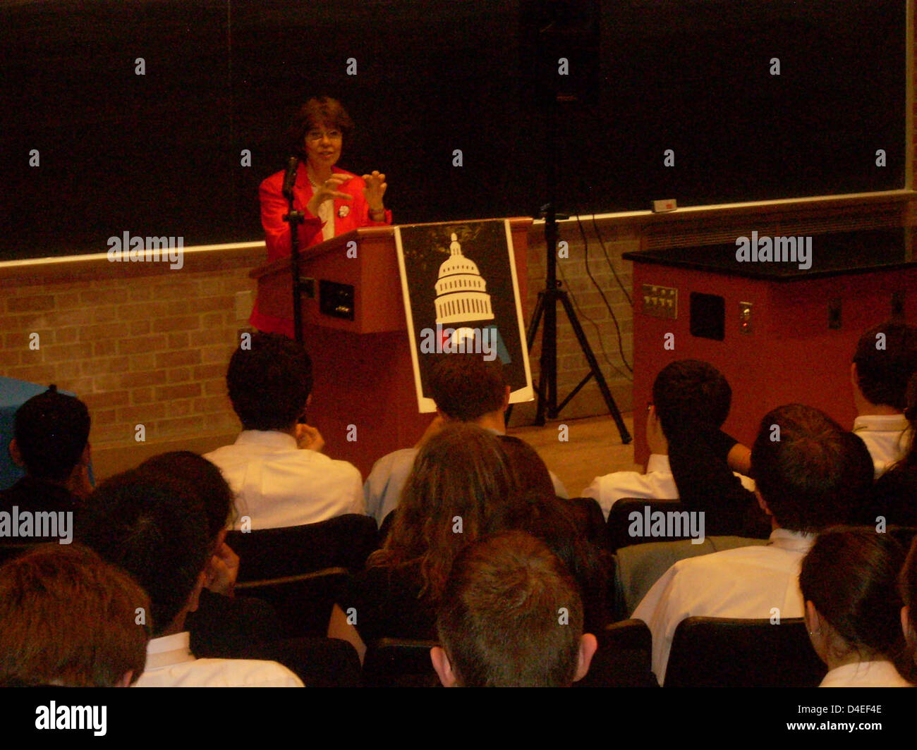 Press Office Coleman Speaks With High School Students Stock Photo Alamy