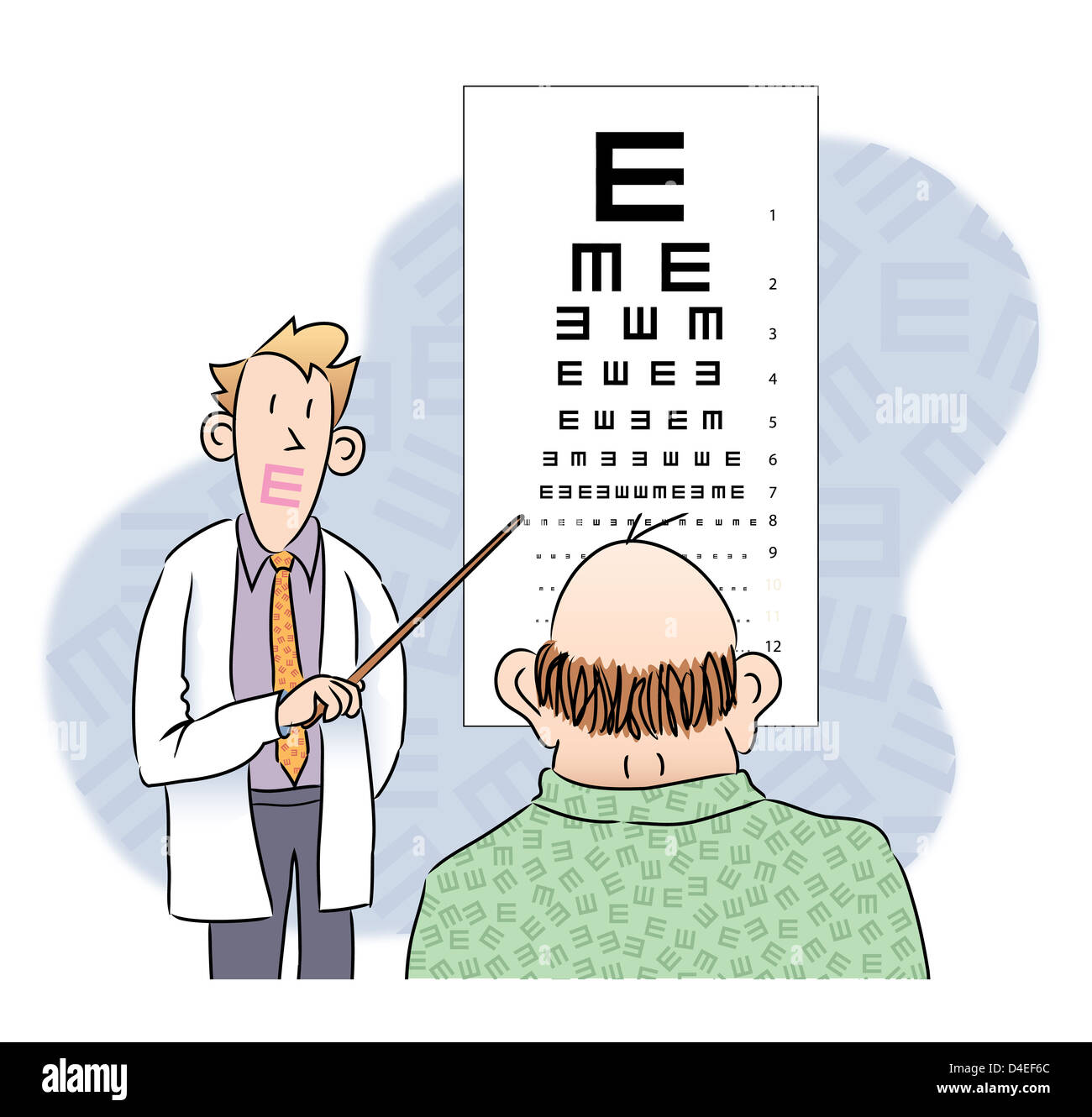 An optometrist pointing to an eye chart Stock Photo Alamy