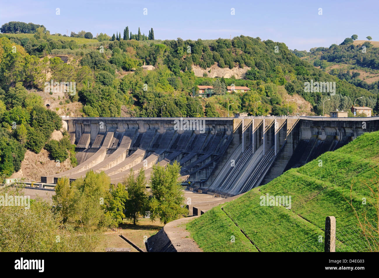 Staumauer - reservoir dam 02 Stock Photo