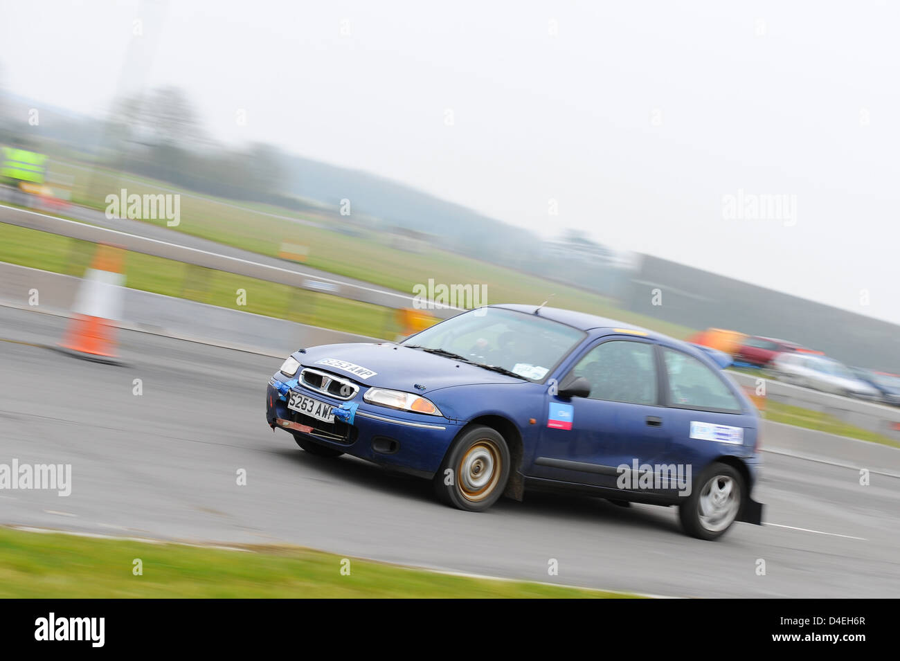 A car taking part in an AutoSolo event at the Cotswold Airport in ...