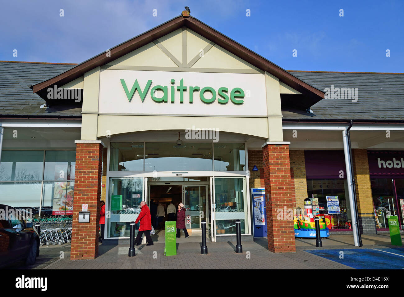 Waitrose supermarket in Two Rivers Shopping Centre, Staines-upon-Thames, Surrey, England, United Kingdom Stock Photo