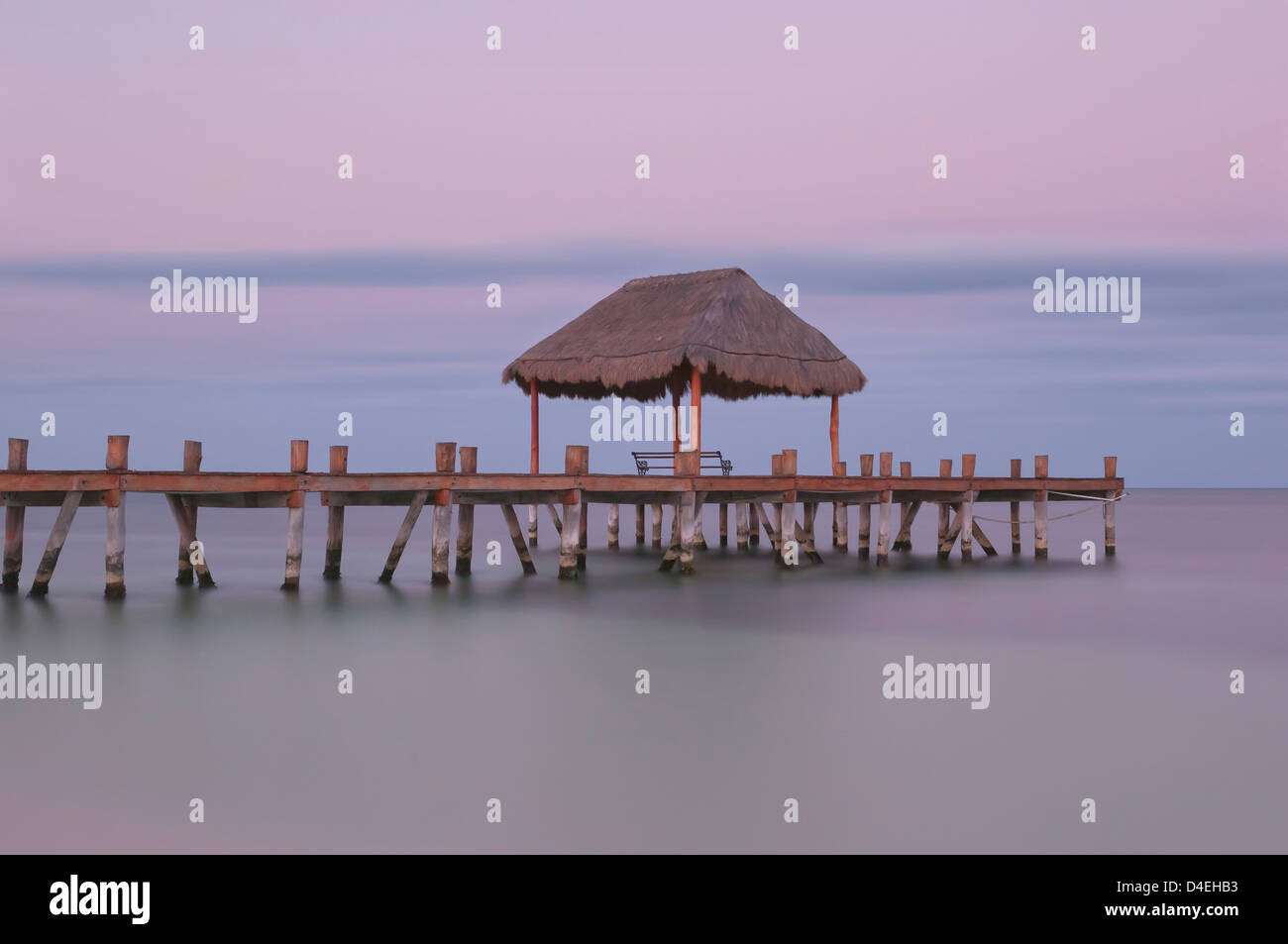 This image was captured in Riviera Maya, Mexico. This is a long exposure. Stock Photo