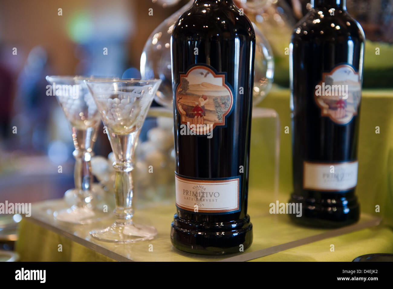 Sonoma, United States, wine bottles of the winery Viansa Winery Stock Photo