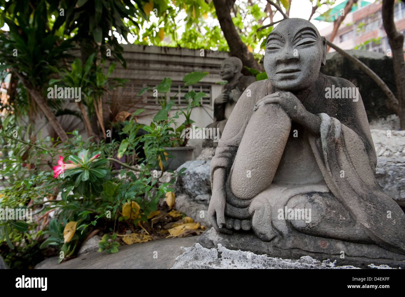 Bangkok, Thailand, stone figure of a Moenchs Stock Photo