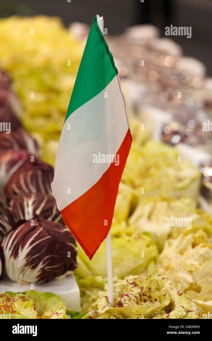 Berlin, Germany, Italian flag as Salatdeko at Fruit Logistica 2011 Stock Photo