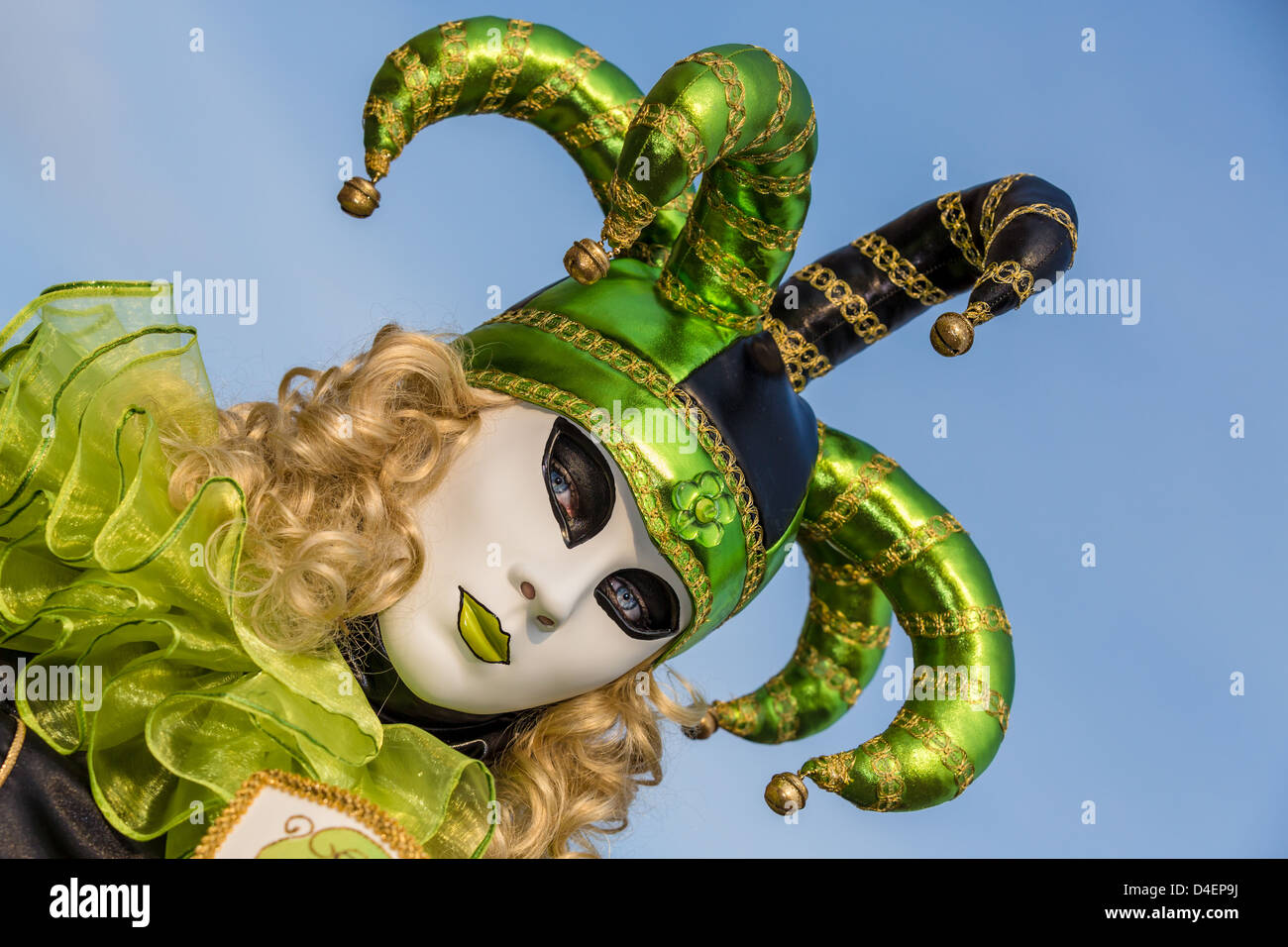A woman dressed up for the Carnival in Venice, Veneto, Italy Stock Photo