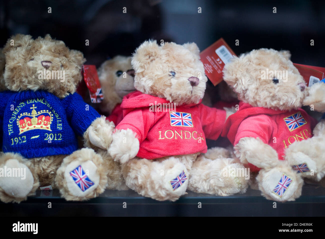 London Mascot teddy bears on sale Stock Photo