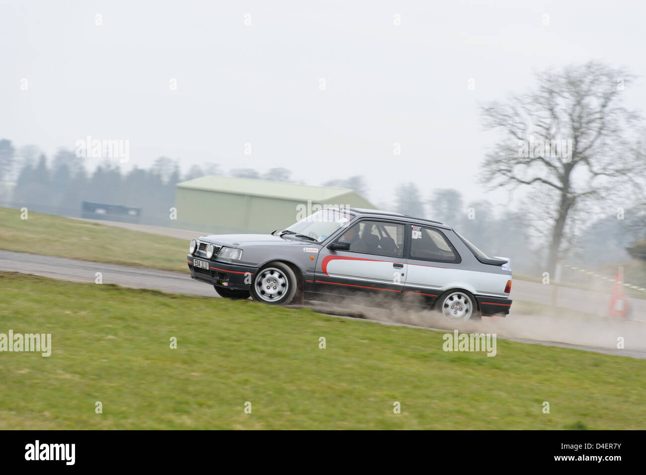 A car taking part in an AutoSolo event at the Cotswold Airport in ...