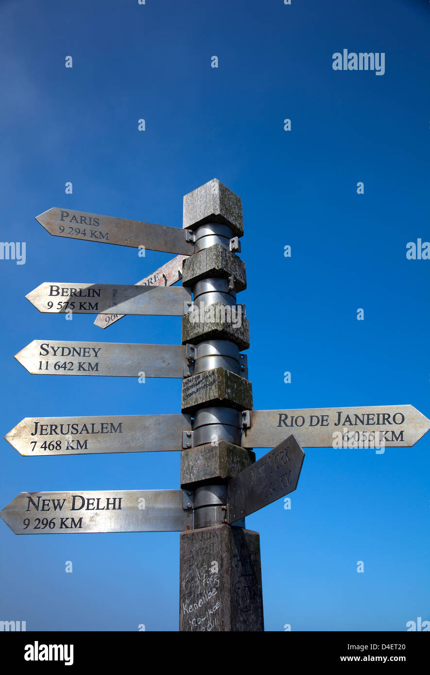Directional Marker at Cape Point Summit in Cape of Good Hpe Western