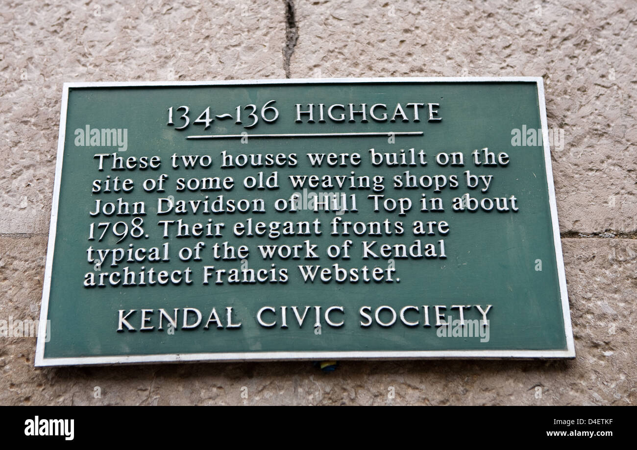 134136 Highgate sign in Kendal Lake District Stock Photo Alamy